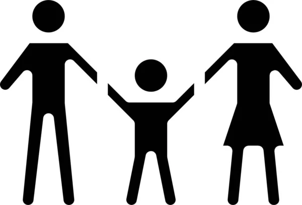 Familie Verzekeringsschild Pictogram Solide Stijl — Stockvector