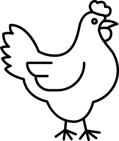 Hen Chicken Zoo Icon — Stock Vector