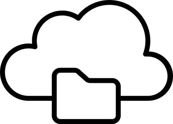 Cloud Computing Data Icoon Grote Lijnen — Stockvector