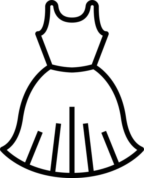 Kleid Kleidung Mode Ikone Umriss Stil — Stockvektor