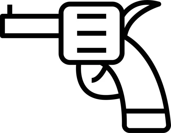 Revolver Pistol Vapen Ikon Kontur Stil — Stock vektor