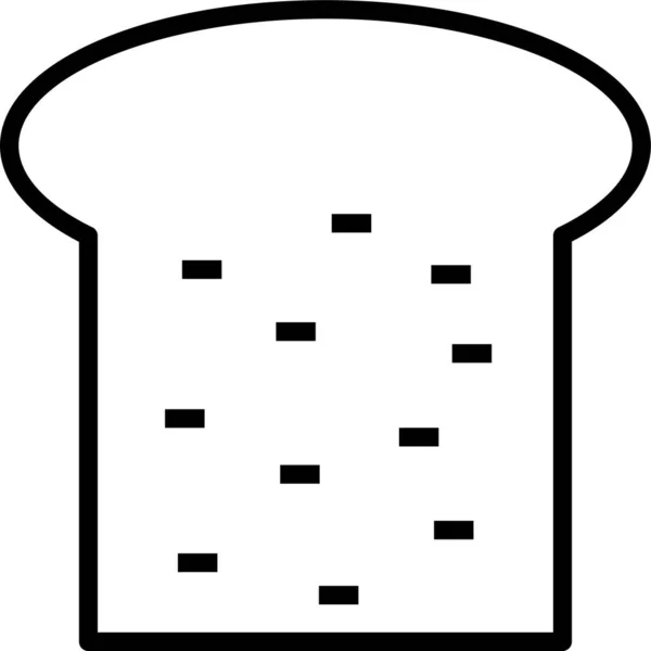 Rostat Bröd Frukost Bageri Ikon Kontur Stil — Stock vektor