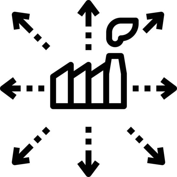 Levering Distributie Fabriek Pictogram Scheepvaart Levering Vervulling Categorie — Stockvector