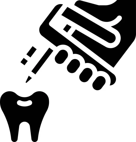 Dentiste Dentiste Pistolet Icône Dans Style Solide — Image vectorielle