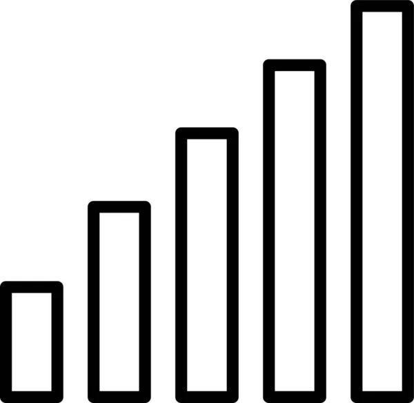 Ikona Wzrostu Wykres Słupkowy Stylu Zarys — Wektor stockowy