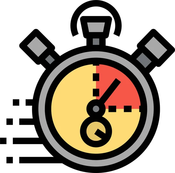 Clock Fast Stopwatch Icon Filled Outline Style — Stock Vector