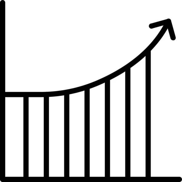 Grafik Istatistik Simgesi Ana Hatlar Biçiminde — Stok Vektör