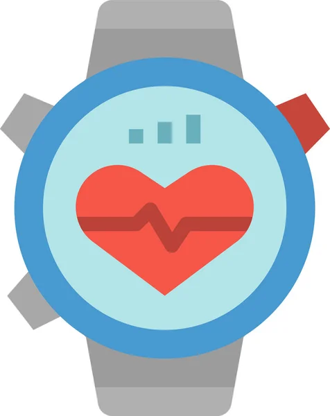 Kardiogram Srdce Ikona Plochém Stylu — Stockový vektor