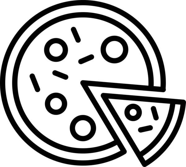Icona Pizza Fast Food Stile Contorno — Vettoriale Stock