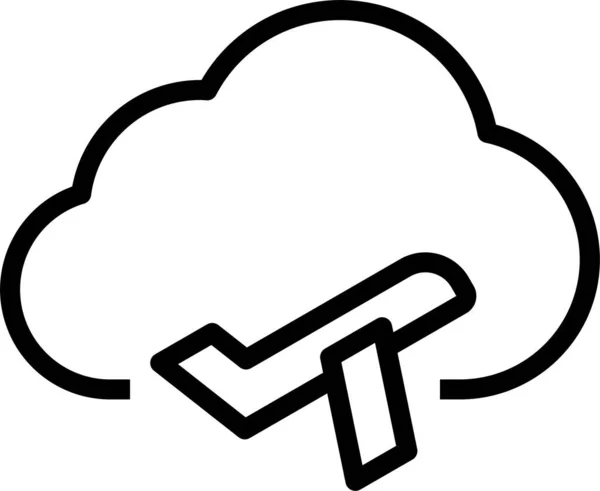 Speichersymbol Für Cloud Flugzeuge Umriss Stil — Stockvektor