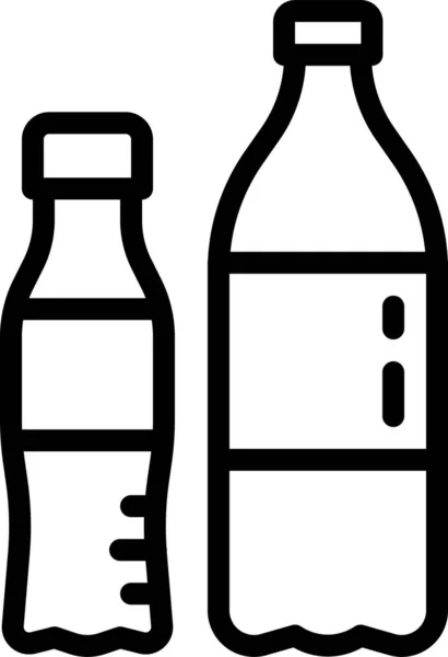 Picie Plastikowej Ikony Butelki Stylu Zarysu — Wektor stockowy