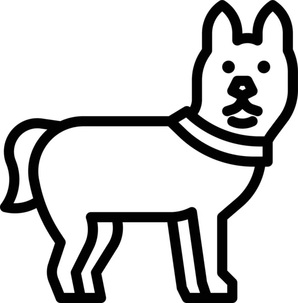 Pes Domácí Savec Ikona Obrysu Stylu — Stockový vektor