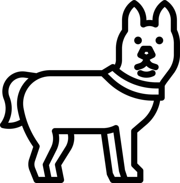 Hond Huisdier Zoogdier Pictogram Omtrek Stijl — Stockvector