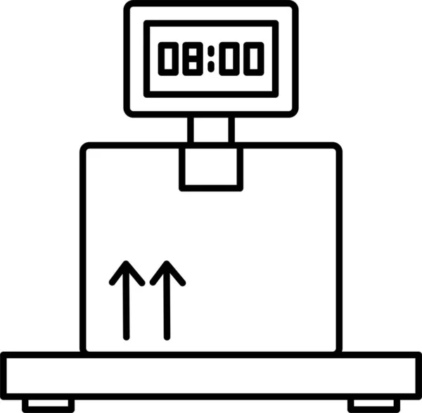 Escala Peso Icono Cartón Estilo Esquema — Archivo Imágenes Vectoriales