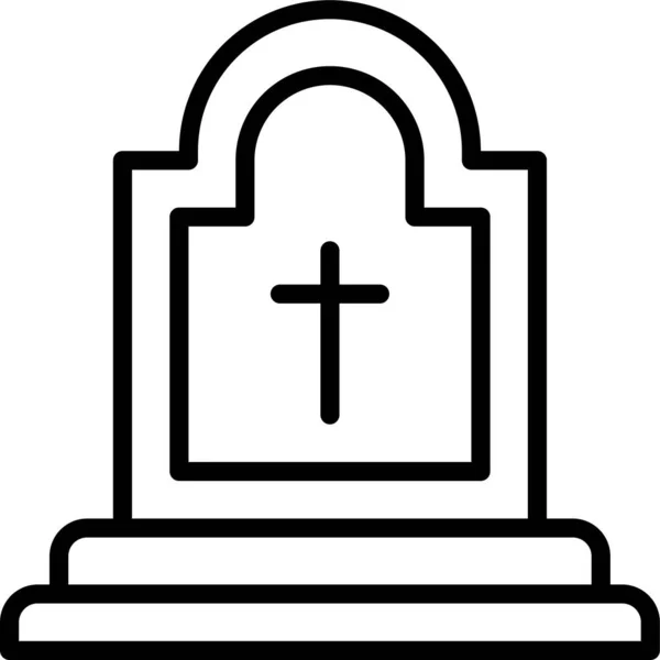 Похоронна Ікона Смерті Стилі Контур — стоковий вектор