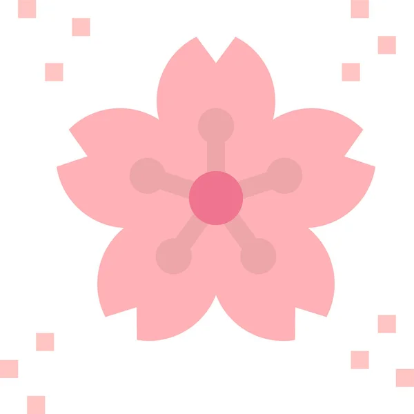 Икона Цветка Вишни Плоском Стиле — стоковый вектор
