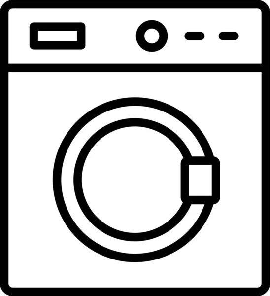 Lave Linge Icône Blanchisserie Dans Style Contour — Image vectorielle