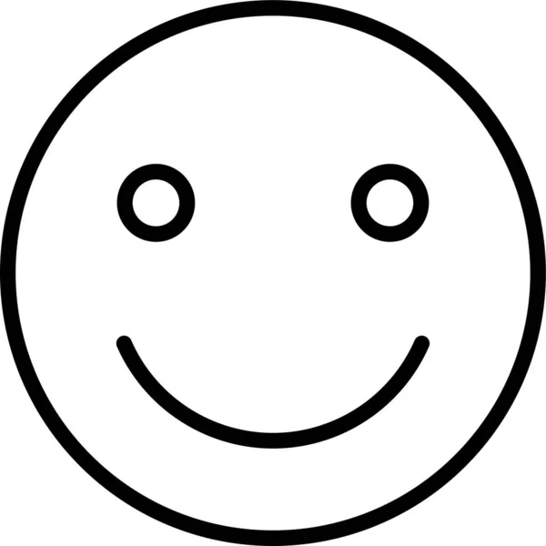 Emojis Emoticon Gelukkig Icoon Omtrek Stijl — Stockvector