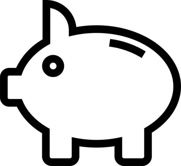 Piggy Bank Pénzt Ikon — Stock Vector