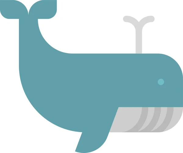 Animal Animal Ballena Icono Estilo Plano — Vector de stock