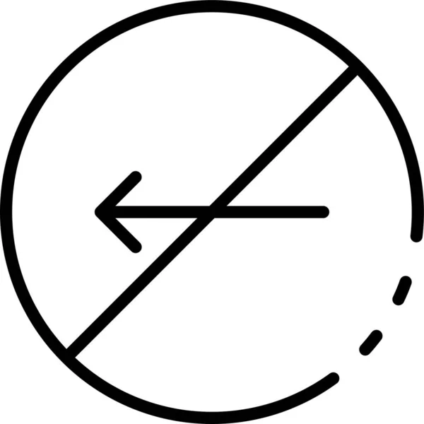 Kein Linksweg Symbol Umrissstil — Stockvektor