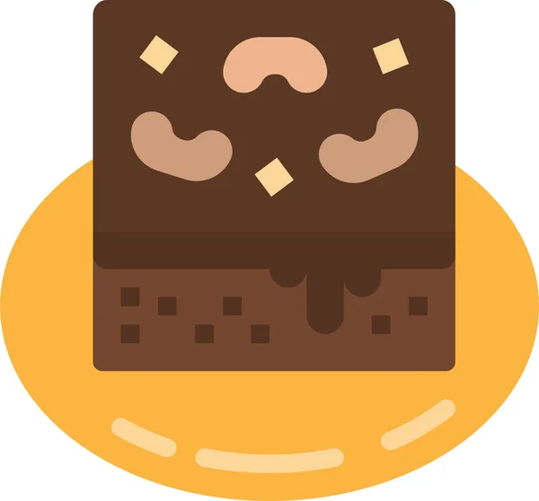 Panadería Brownie Postre Icono Categoría Alimentos Bebidas — Archivo Imágenes Vectoriales