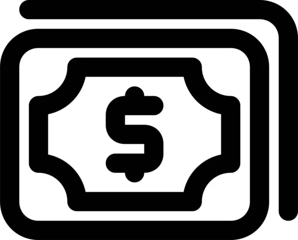 Значок Балансу Долара Заробляння Стилі Контурів — стоковий вектор