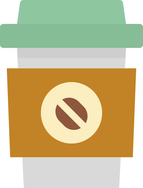 Away Coffee Cup Icon Flat Style — Stock Vector