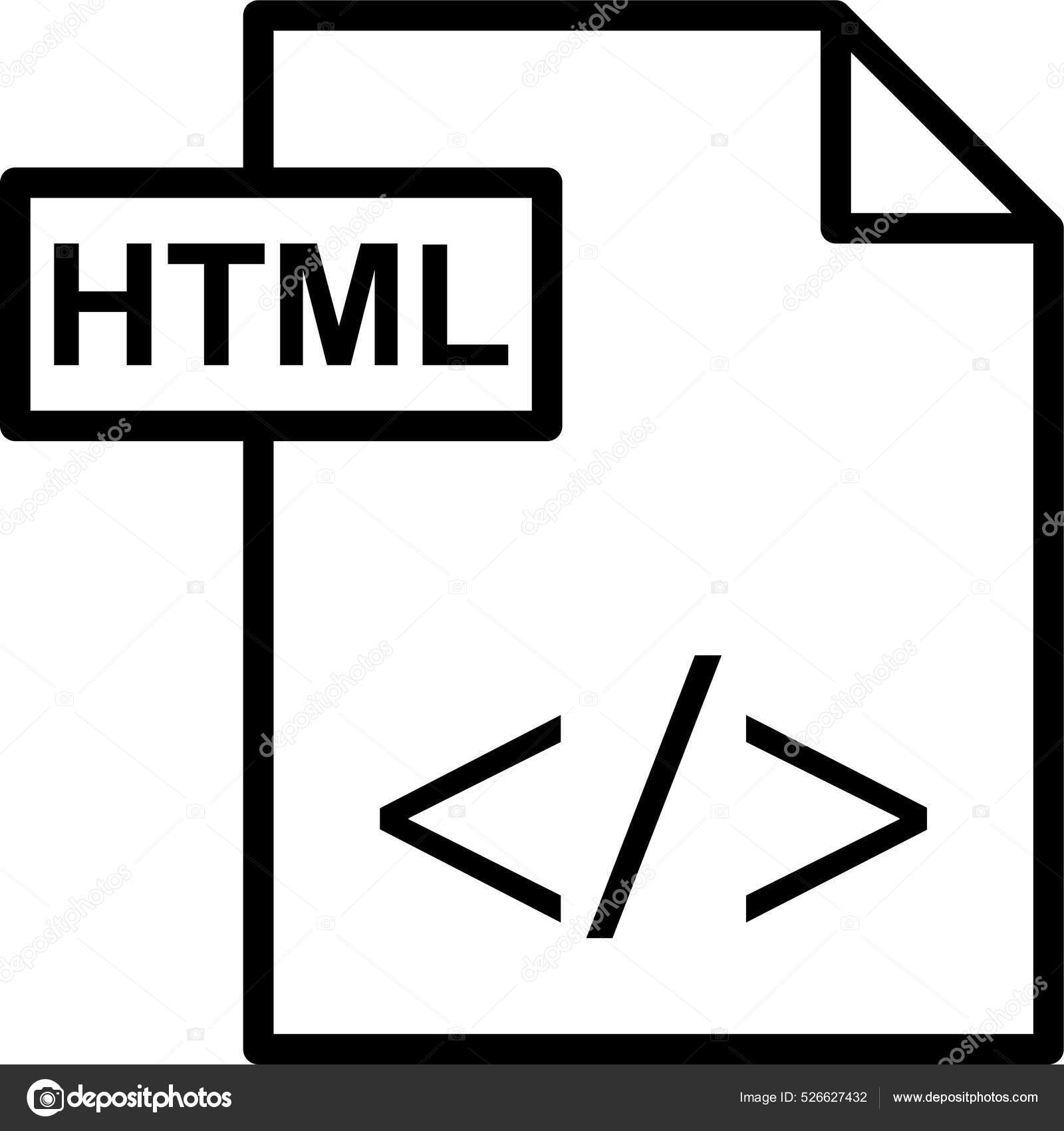 Html File Document Icon Outline Style Stock Vector by ©iconfinder 526627432