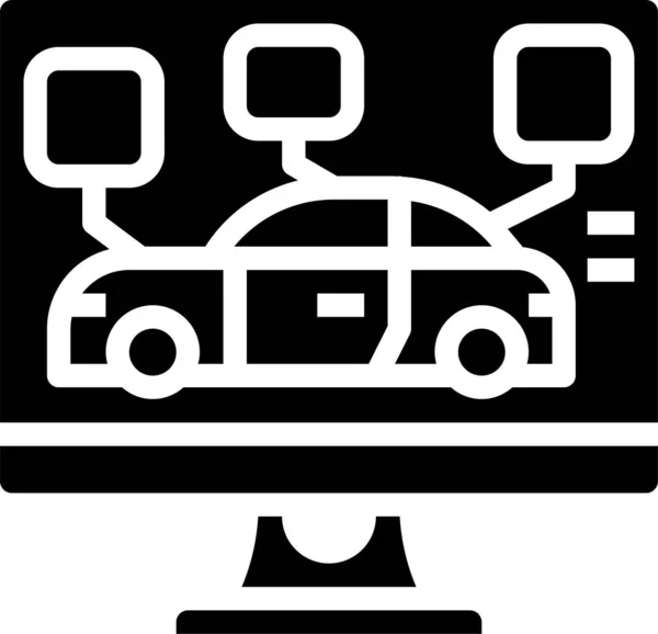 Icono Diagnóstico Del Ordenador Del Coche Categoría Vehículos Modos Transporte — Archivo Imágenes Vectoriales