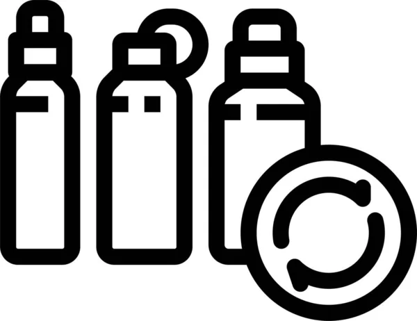 Ikon Sampah Ekologi Botol Dalam Gaya Outline - Stok Vektor