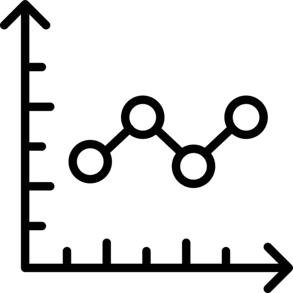 アウトラインスタイルでのグラフ統計ビジネスアイコン — ストックベクタ