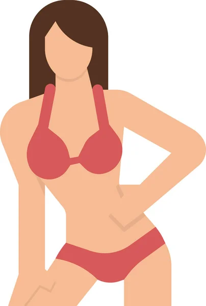Bikini Mode Weibliche Ikone — Stockvektor