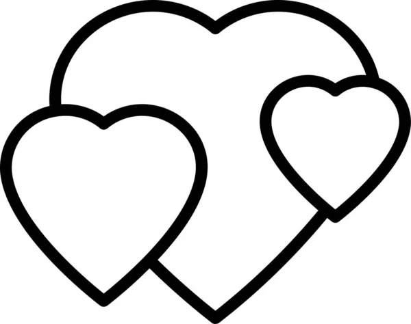 Heart Love Icon Outline Style — Stock Vector