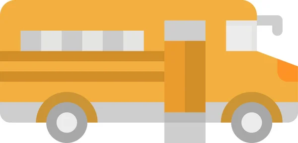 Busschulverkehr Ikone Flachen Stil — Stockvektor