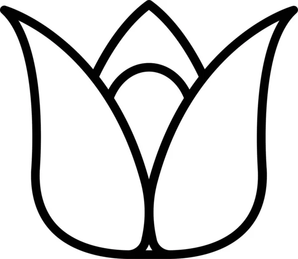 Květina Zahrada Ikona Obrysu Stylu — Stockový vektor