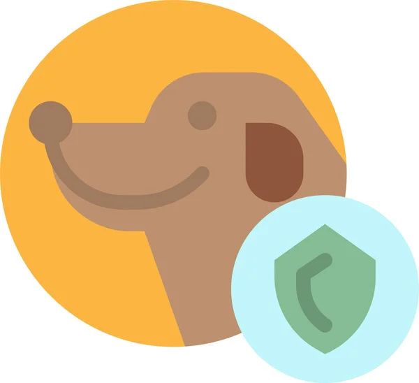 Dog Insurance Pet Icon Flat Style — Stock Vector