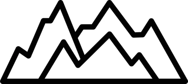 Landschap Natuur Rotsachtig Pictogram Omtrek Stijl — Stockvector