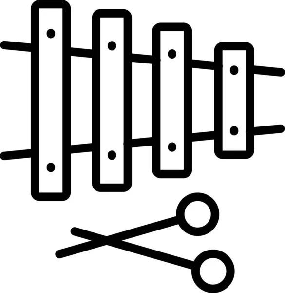 Икона Ксилофонного Музыкального Инструмента Стиле Абрис — стоковый вектор