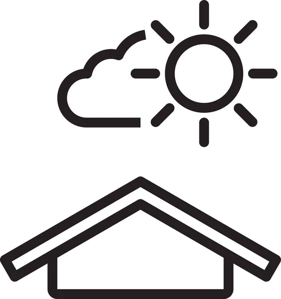 Wolk Meteorologie Hemel Pictogram Omtrek Stijl — Stockvector