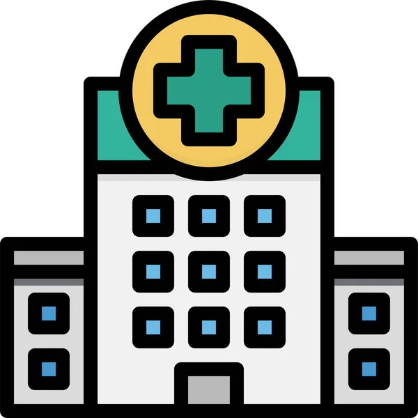 Building Facility Hospital Icon Filled Outline Style — Stock Vector