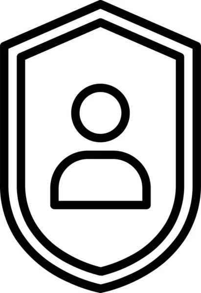 Protection Bouclier Icône Sécurité — Image vectorielle