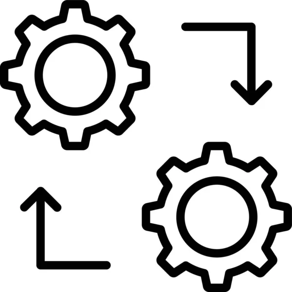 Scambio Circolare Freccia Icona Stile Contorno — Vettoriale Stock