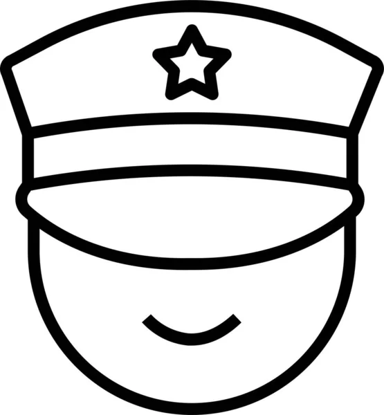 Військовий Офіцер Армії Значок Контурному Стилі — стоковий вектор