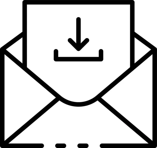 Ícone Envelope Mail Download Estilo Esboço —  Vetores de Stock