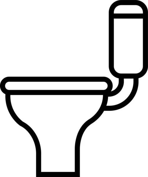 Toilettensitz Bad Ikone Umriss Stil — Stockvektor
