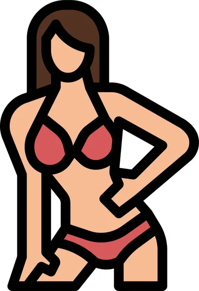 Bikini Moda Icona Femminile — Vettoriale Stock