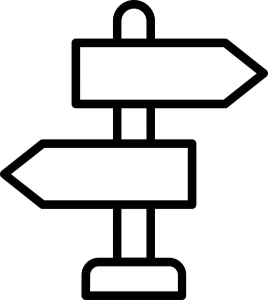 Icône Analyse Signalisation Direction Dans Style Contour — Image vectorielle