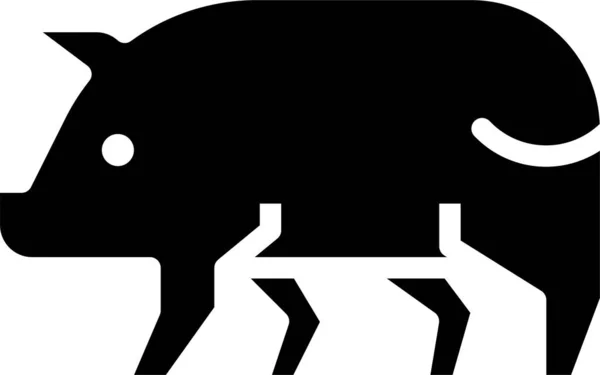 Animal Ferme Jambon Icône Dans Style Solide — Image vectorielle
