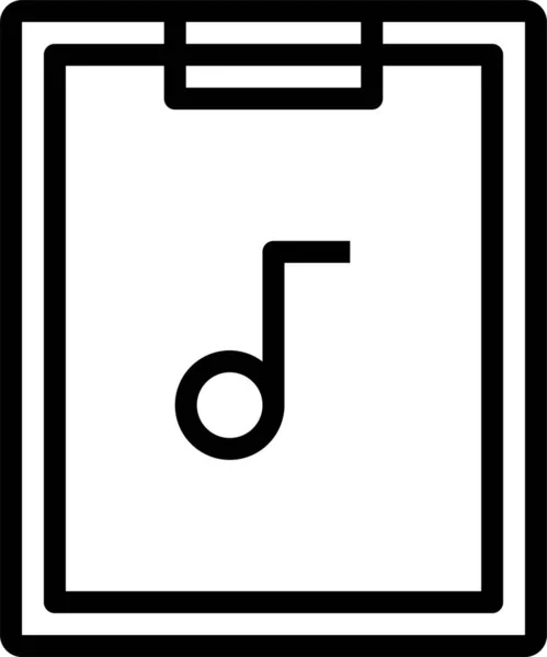 Icono Música Del Portapapeles Negocios Estilo Esquema — Archivo Imágenes Vectoriales